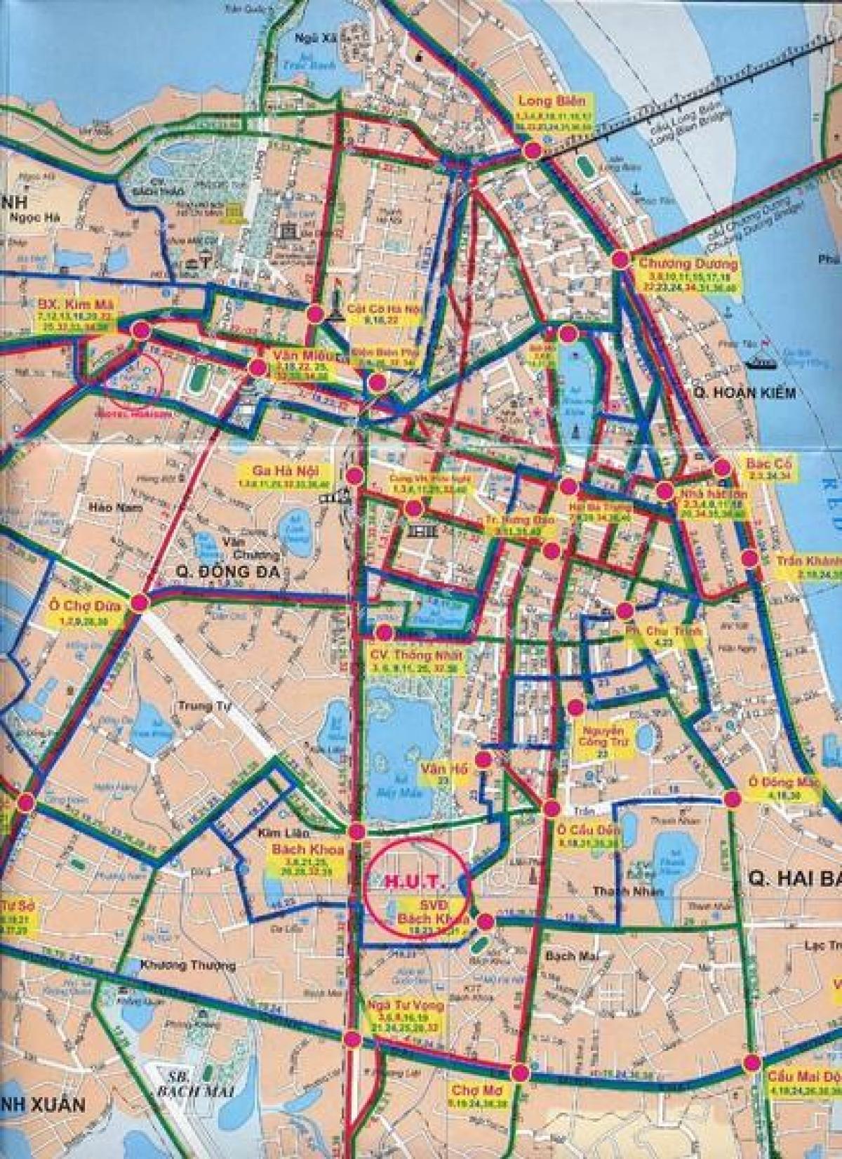 Hanoi avtobus marşrutları xəritə